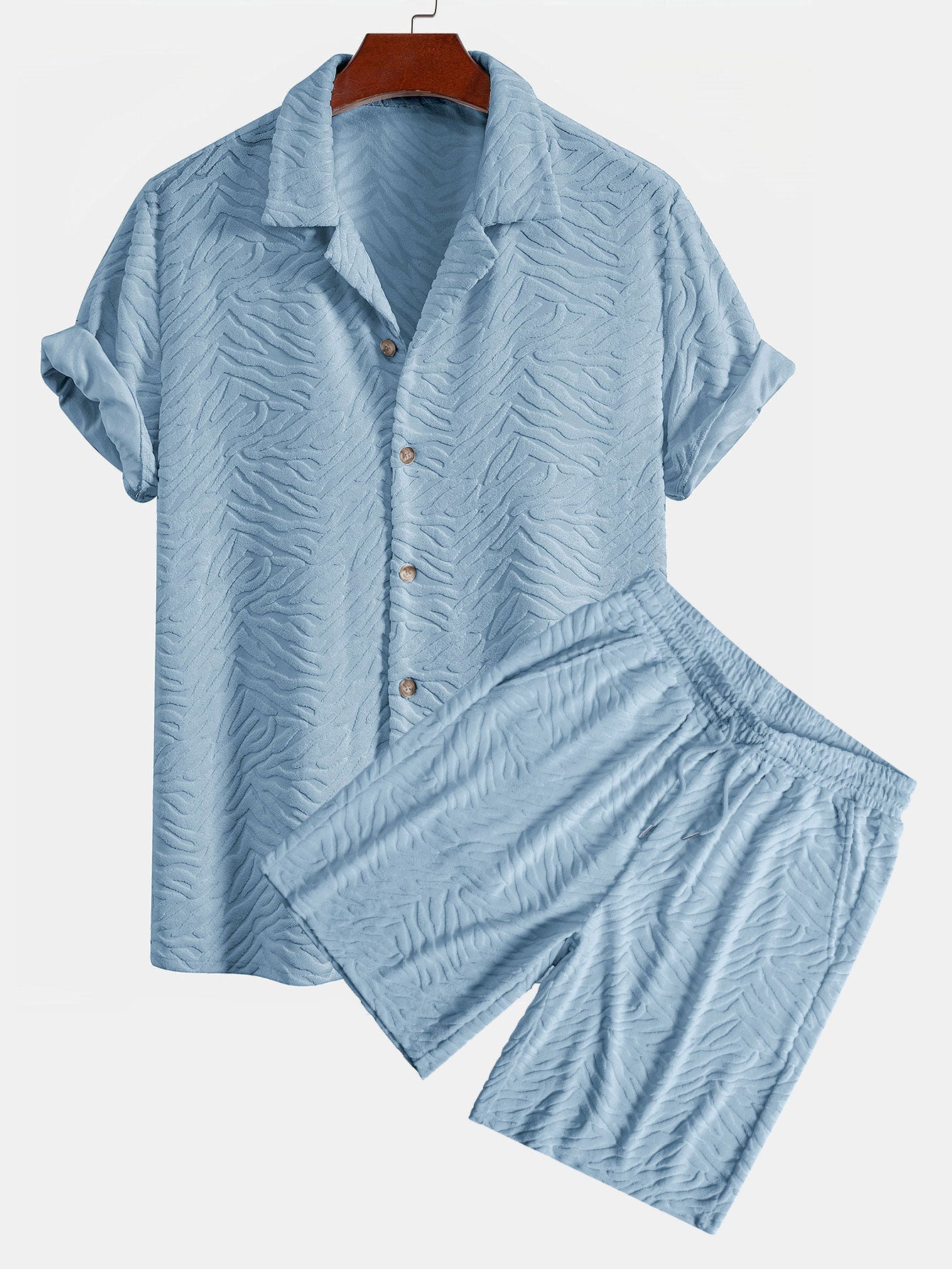 Horacio® | Animal Texture Terry Cuban Shirt & Shorts