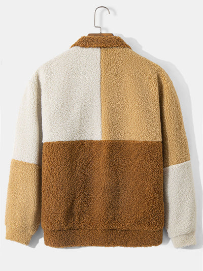 Juan | Color Block Teddy Fleece Coat