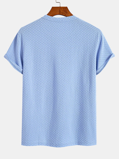 Damián® | Checkerboard Textured Knitted T-shirt