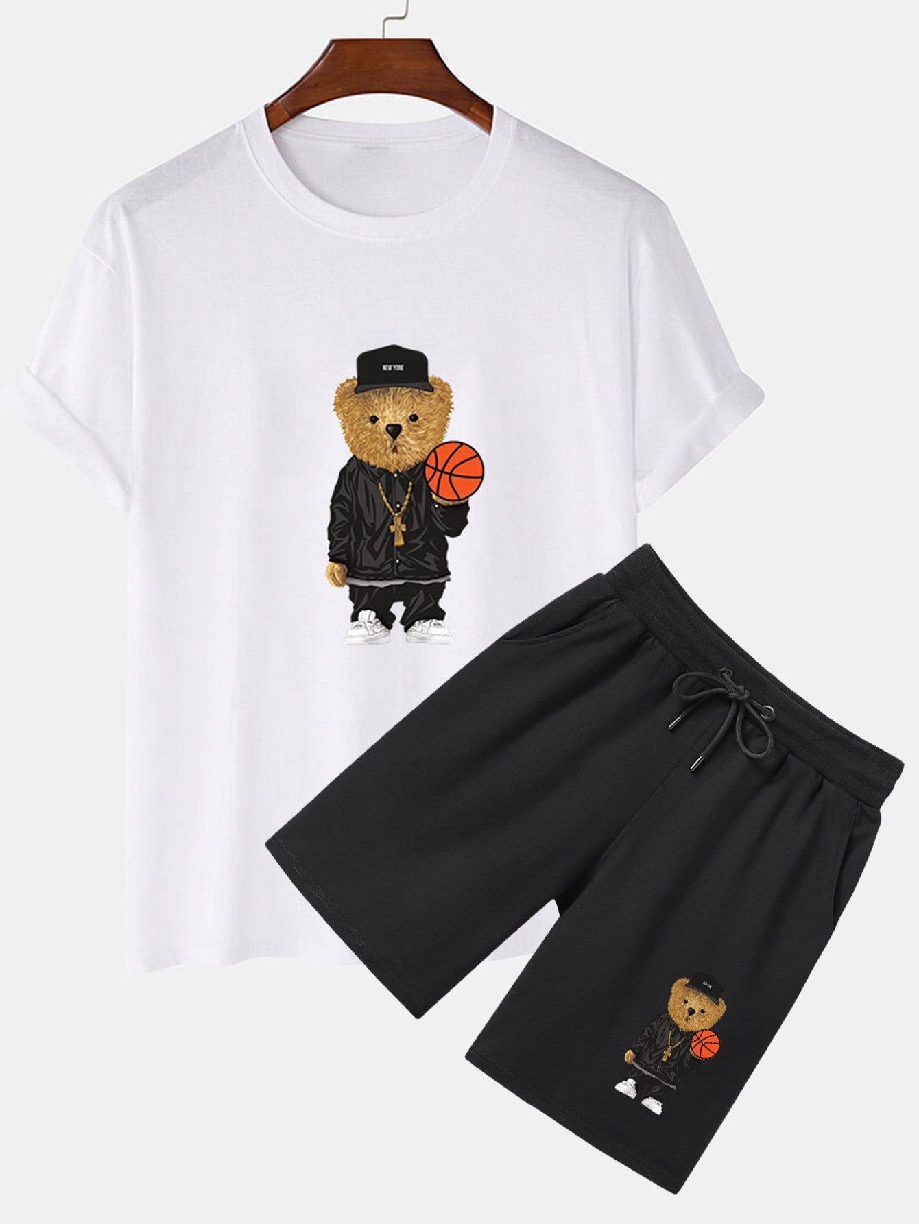 Bruno® | Basketball Bear Print T-Shirt & Shorts