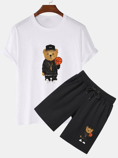 Bruno® | Basketball Bear Print T-Shirt & Shorts