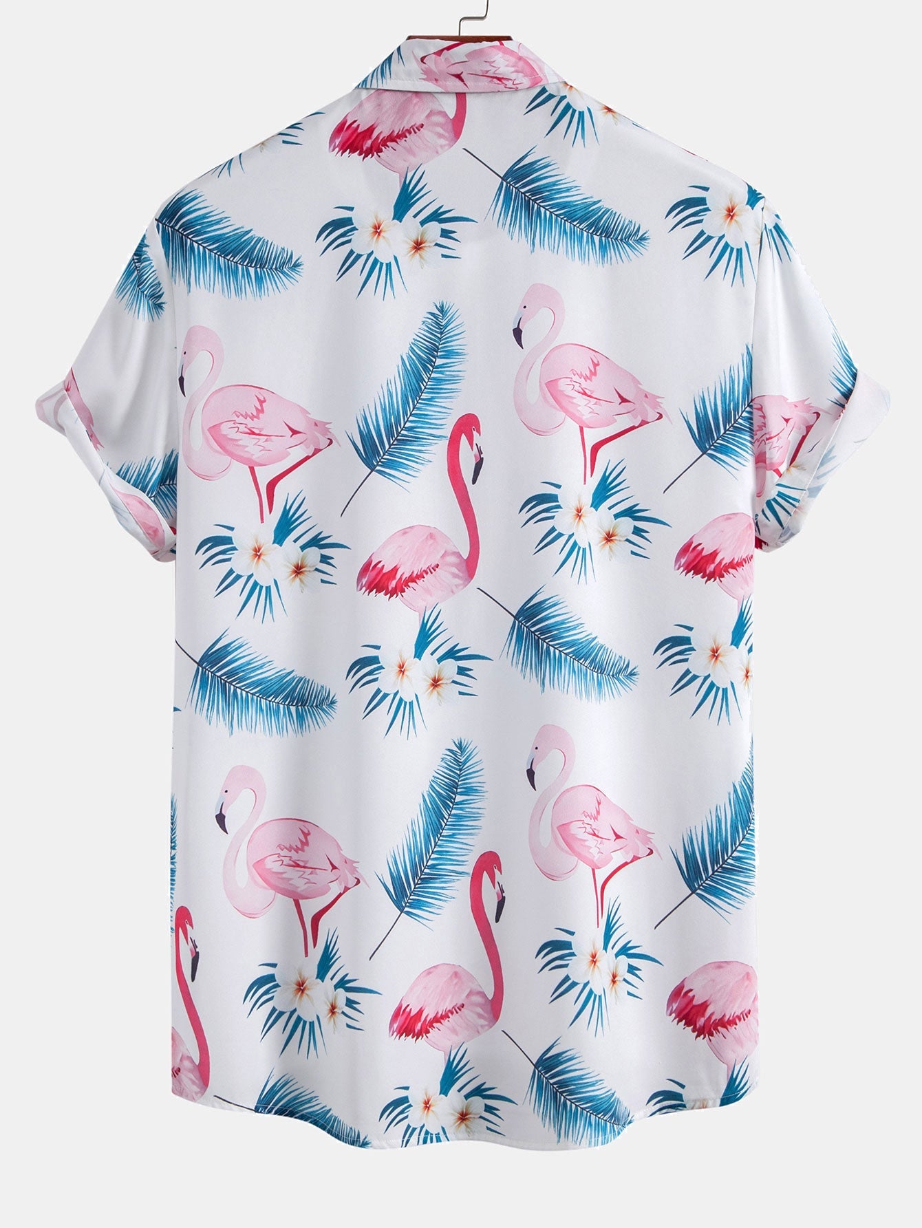 Damian® | Flamingo Leaf Print Button Up Shirt & Swim Shorts