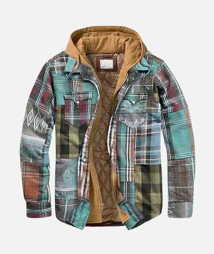 Shane | Plaid patchwork jacket