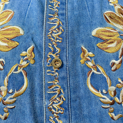 Men's Smmer Fashion Casal Classic Western Style Tencel DeniEmbroidered Jmpsit