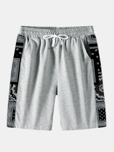 Bahram® | Paisley Paneled Jersey Shorts