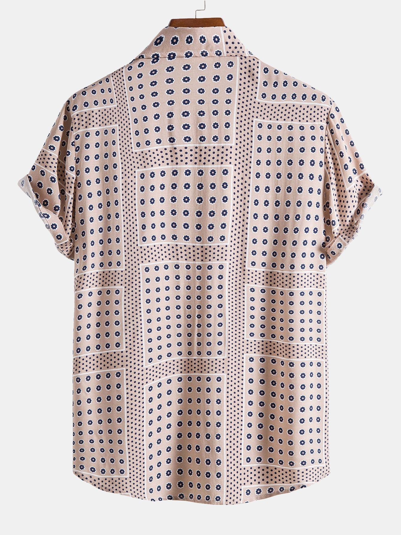 Andries® | Polka Dot Flower Print Button Up Shirt