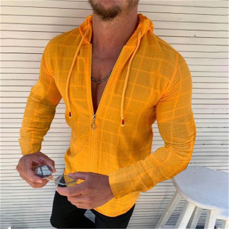 Kade® | Casual Long-Sleeved Men'S Shirt With Hood And Zip