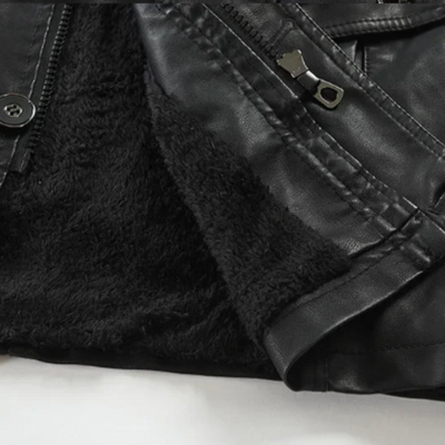 Pierce | Stylish long leather biker jacket