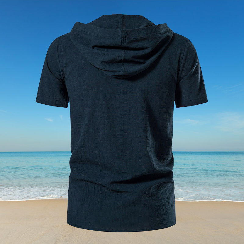 Johnathan® | Solid Color T-Shirt With Drawstring And Hood
