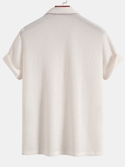 Zachary® | Waffle Button Up Shirt & Straight Leg Linen Pants
