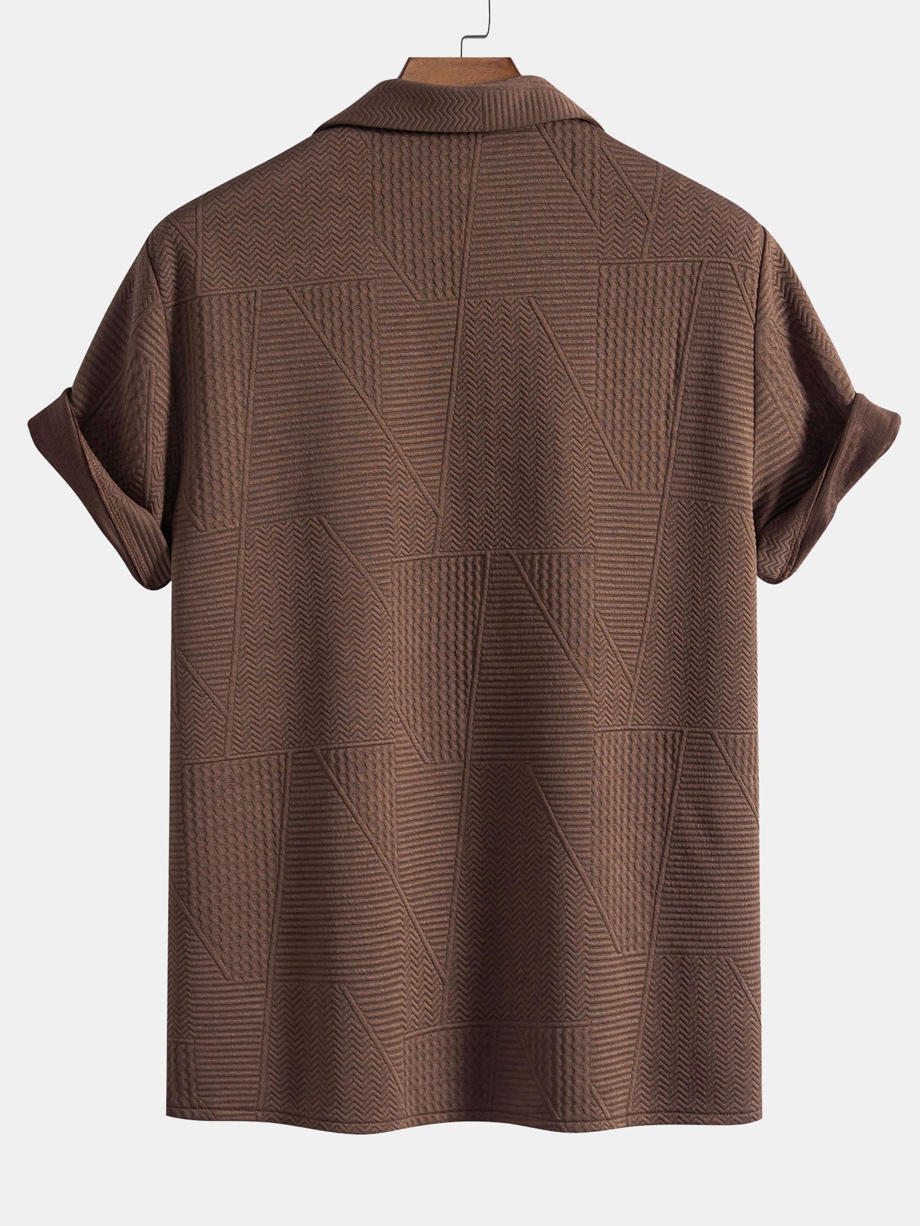 Vlad® | Geometric Style: Short Sleeve Cuban Shirt With Geometric Texture