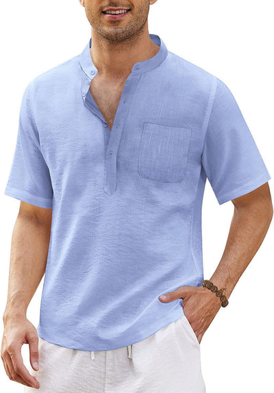 Justinian® | Plain Men'S Shirt With Stand-Up Collar