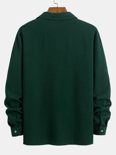 Alcidas® | Long Sleeve Waffle Cuban Collar Shirt