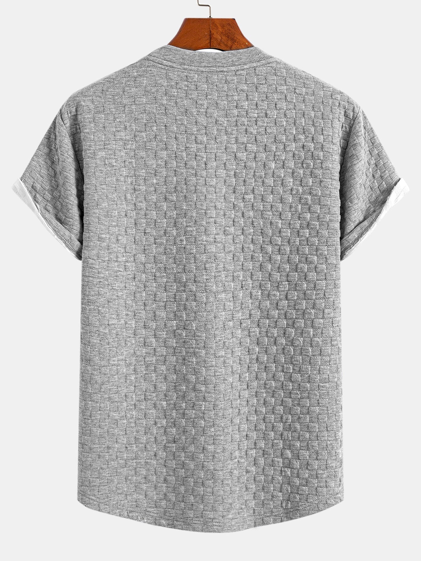 Eulogio® | Checkerboard Jacquard Arc Hem T-Shirt
