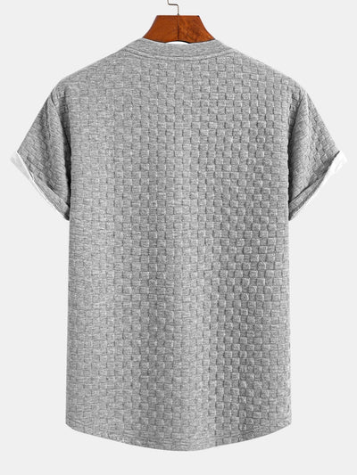 Eulogio® | Checkerboard Jacquard Arc Hem T-Shirt