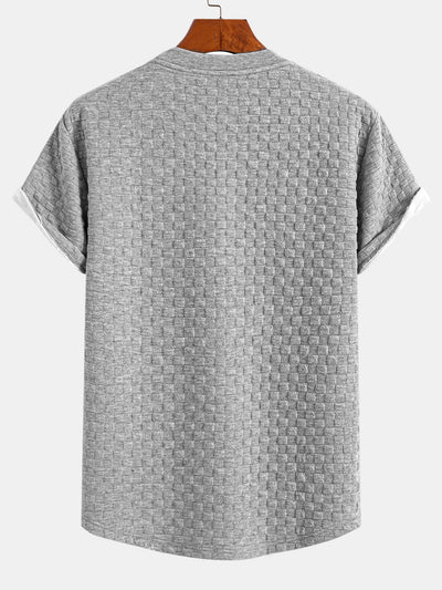 Jeremías® | Checkerboard Jacquard Arc Hem T-Shirt