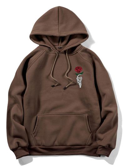 Gregory | Rose Skull Hand Print Hoodie
