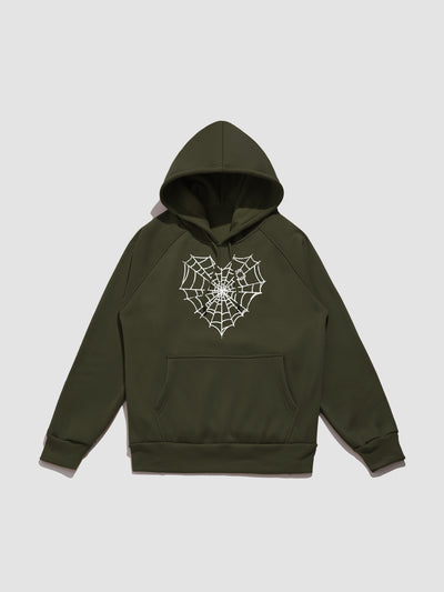 Kaelen | Spider Web Gothic Print Hoodie