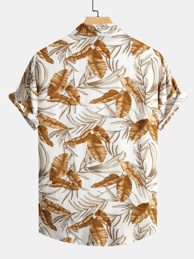 Aretino® | Viscose Tropical Print Button Up Shirt