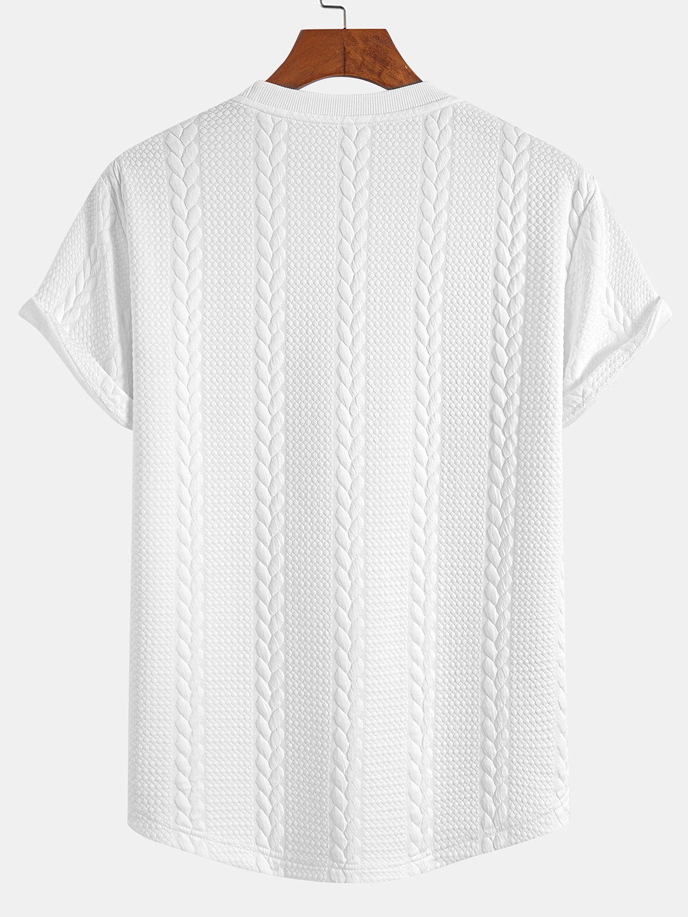 Aarón® | Twist Jacquard Arc Hem T-Shirt & Twist Jacquard Shorts