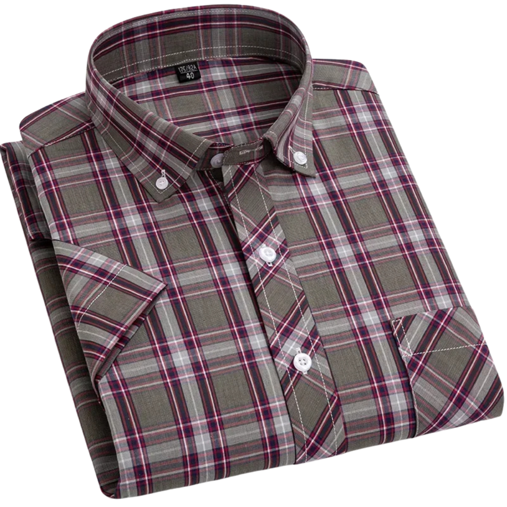 Mason | Cotton Short Sleeved Checkered Shirt