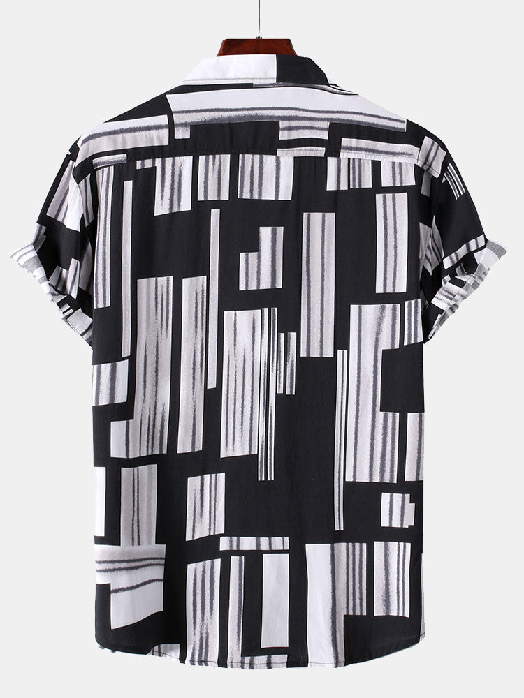 Kane® | Color Block Print Button Up Shirt