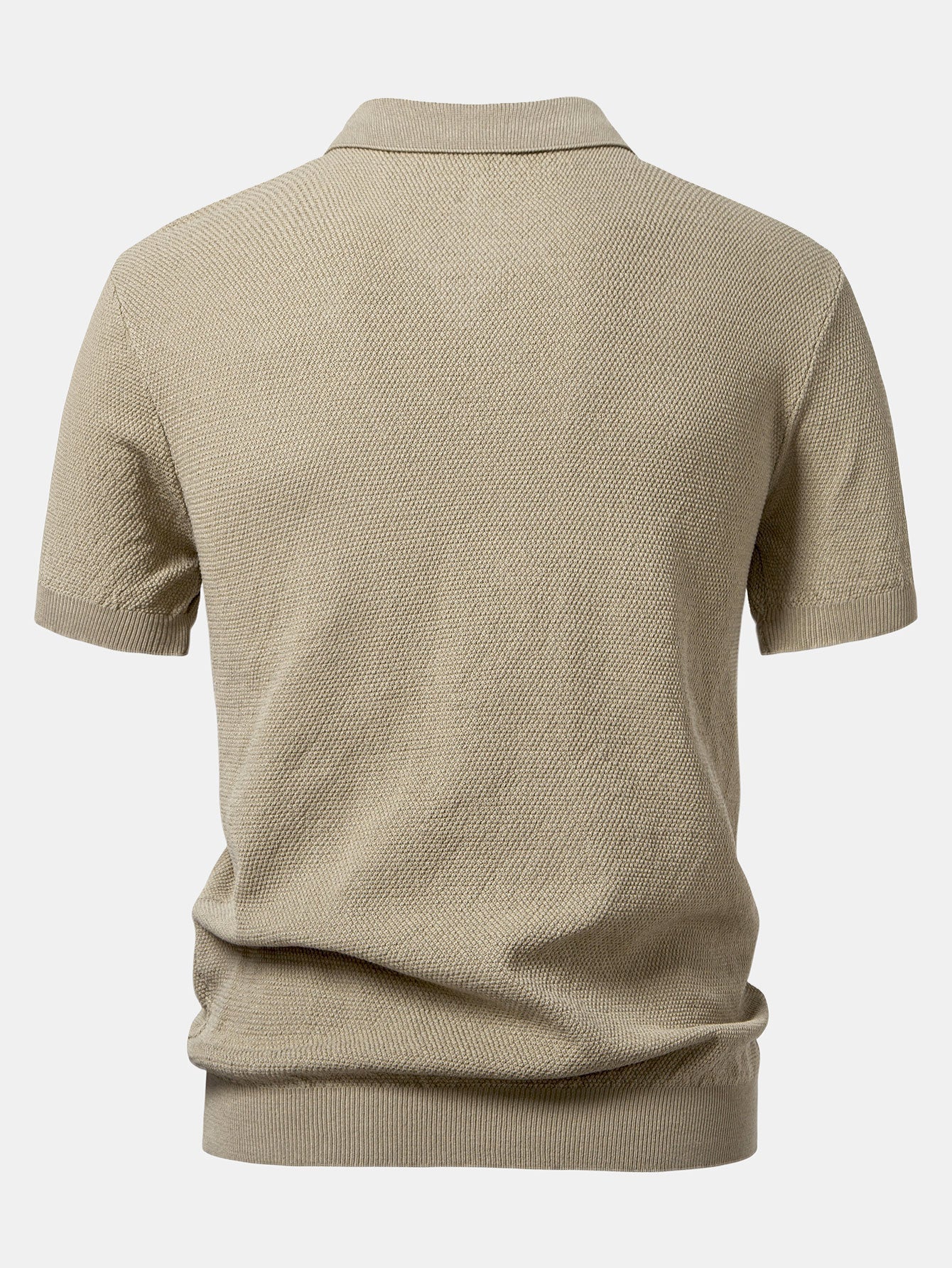 Julian | Textured Zip Up Knit Polo Shirt