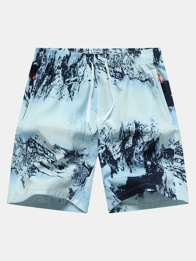 Leocadius | Ink Print Zipper Pocket Shorts