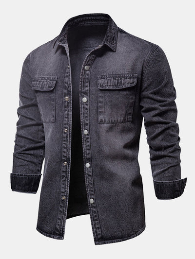 Dexter® | Washed Denim Overshirt With Pockets