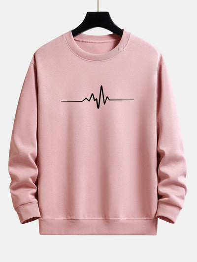 Jasiel® | Heartbeat Print Relax Fit Sweatshirt