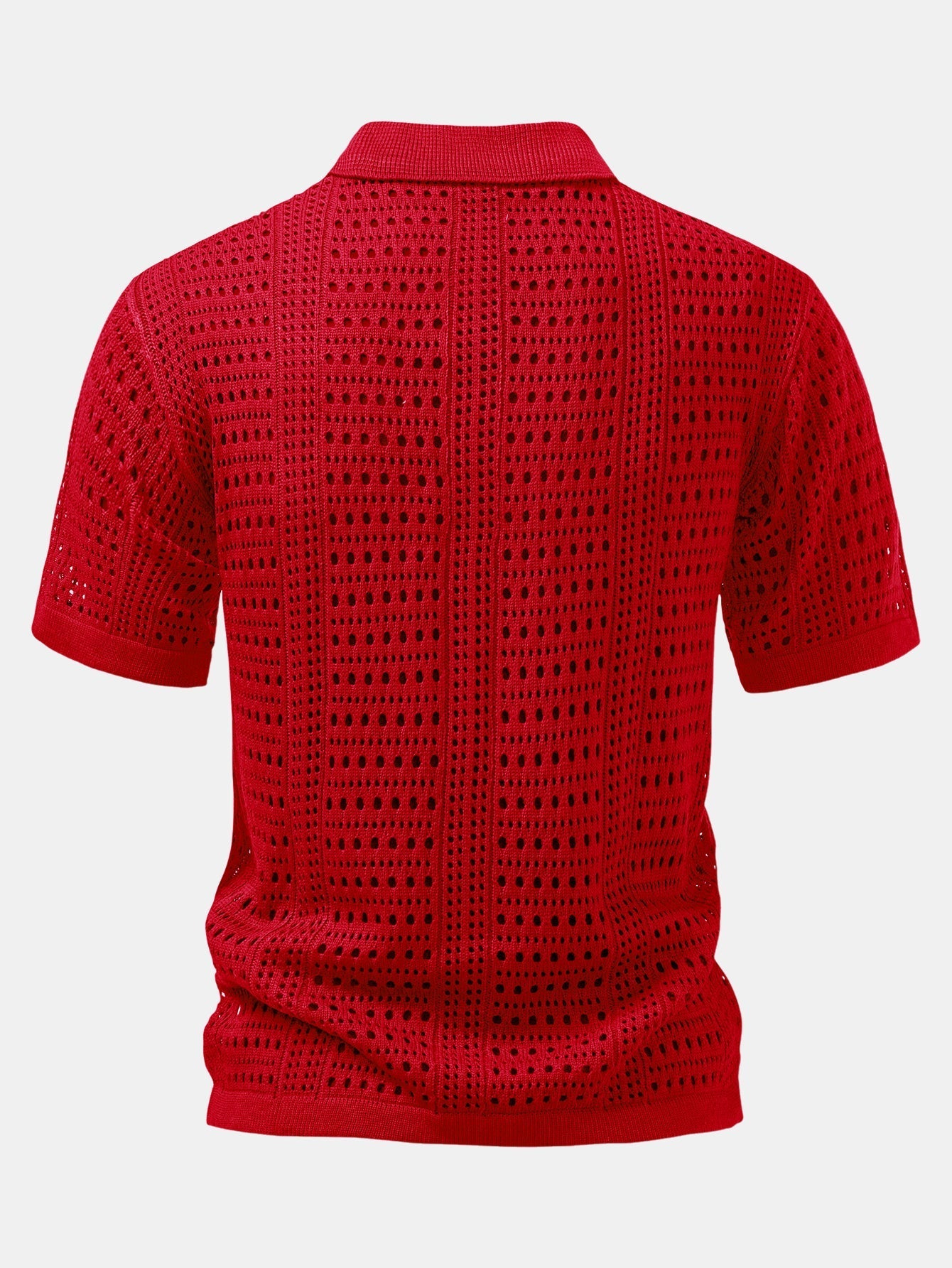Alexander | Crochet  V Neck Polo Shirt