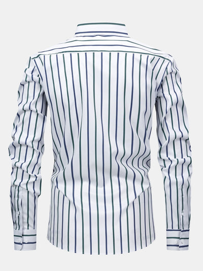 hola STRIPED LONG SLEEVE BUTTON-DOWN SHIRT