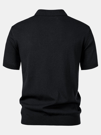 Landon | Stripe Knit Polo Shirt