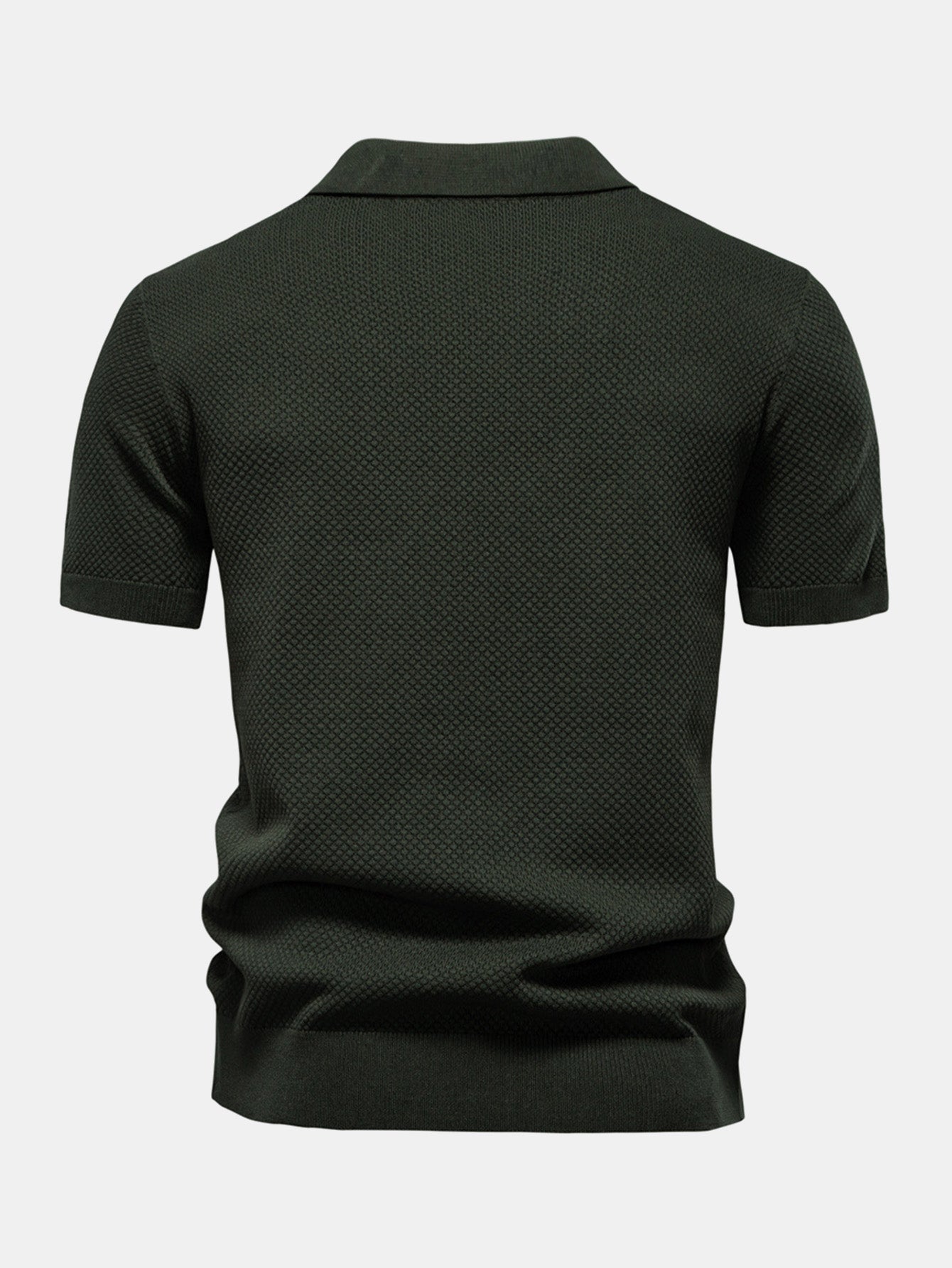 Lincoln | Pineapple Texture Knit V Neck Polo