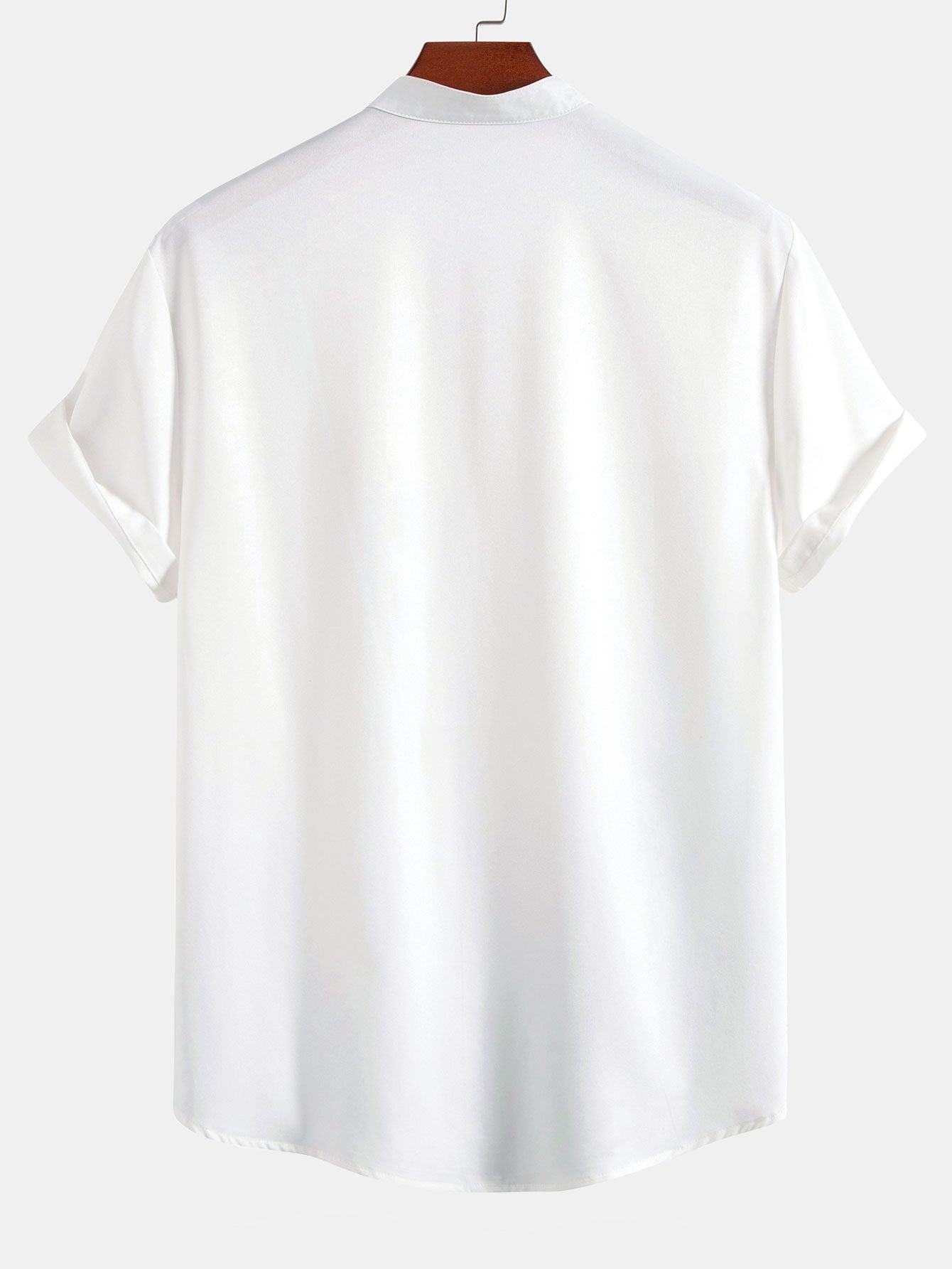 Faustino® | Ink Landscape Painting Stand Collar Shirt & Man Mid Length Drawstring Swim Shorts