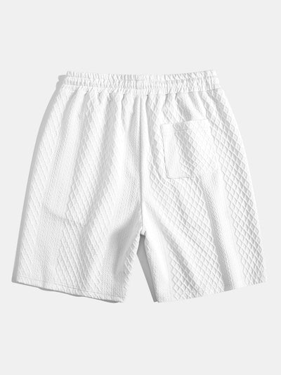 Adelin® | 3 Pieces Diamond Geometric Jacquard Drawstring Shorts