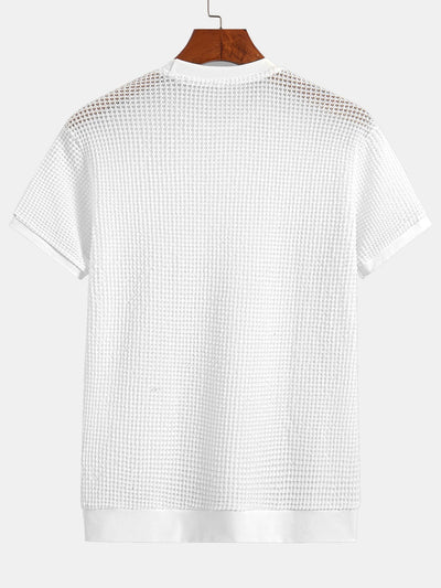 Mauricio® | Short Sleeve Waffle Ribbed Hem T-Shirt