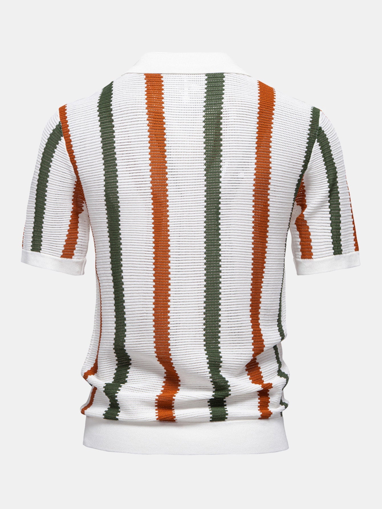 Byron® | Stripe Knit V Neck Polo Shirt