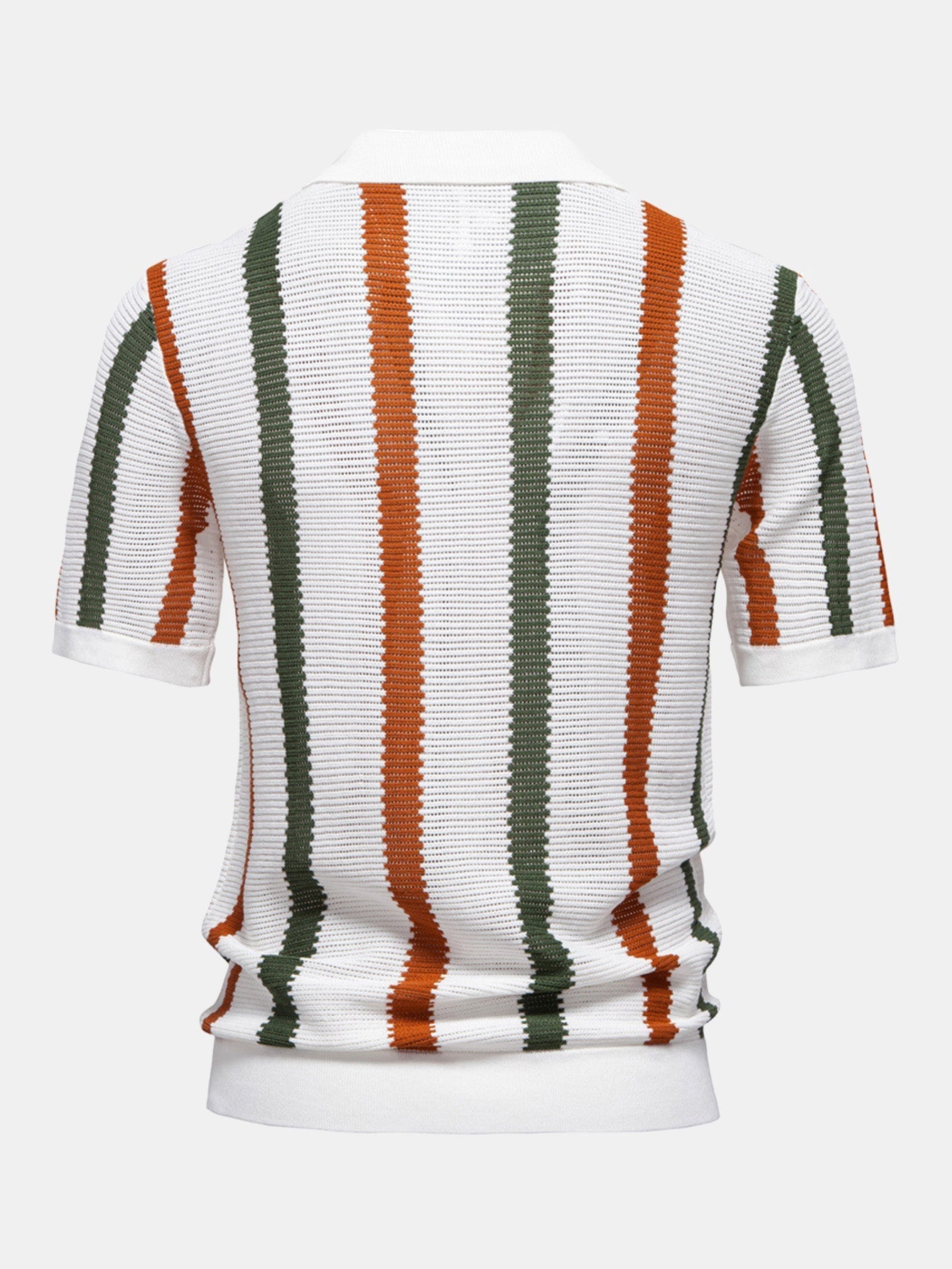 Jordan | Stripe Knit V Neck Polo Shirt