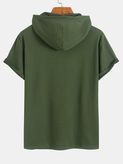 Lucas® | Athletic Mesh Kangaroo Pocket Hooded T-Shirt