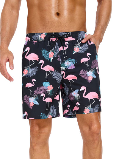 Adair® | 2 In 1 Tropical Flamingo Print Swim Shorts