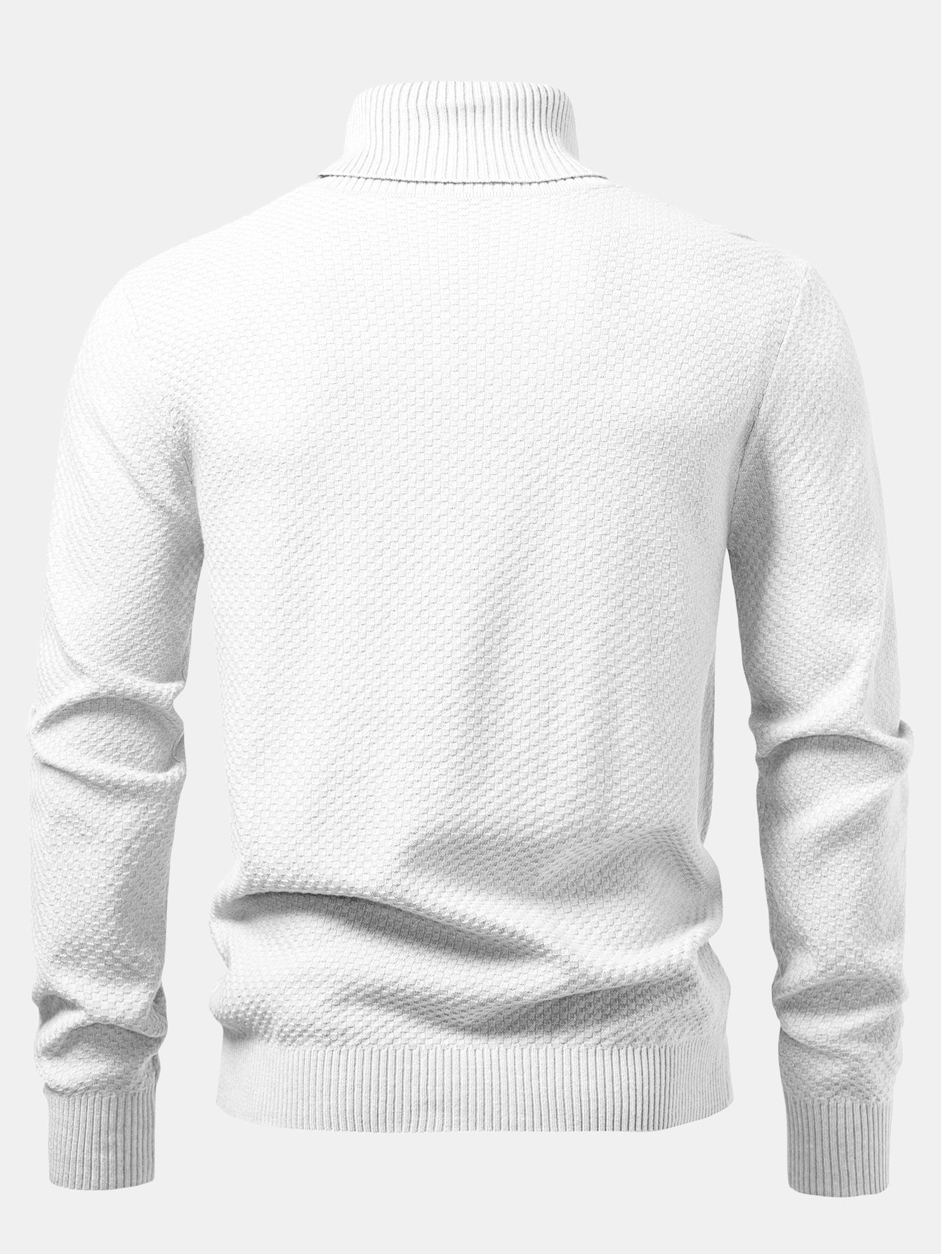 Amaro® | Checkerboard Textured Turtle Neck Sweater