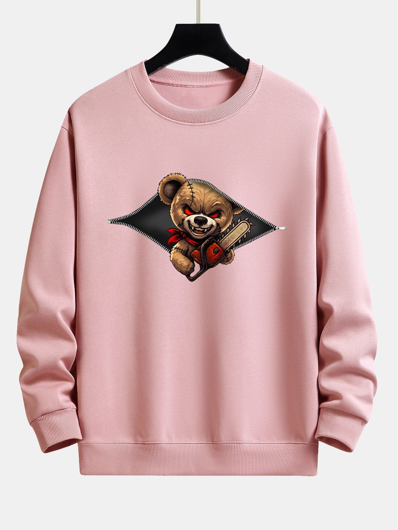 Jael® | Halloween Zipper Evil Bear Print Relax Fit Sweatshirt