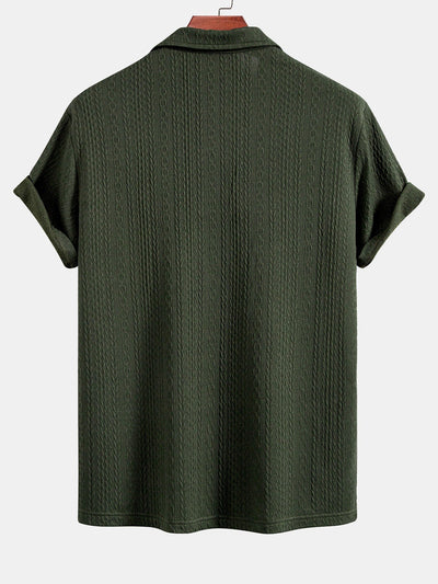 Sebastian | Textured Jacquard Knit Polo Shirt