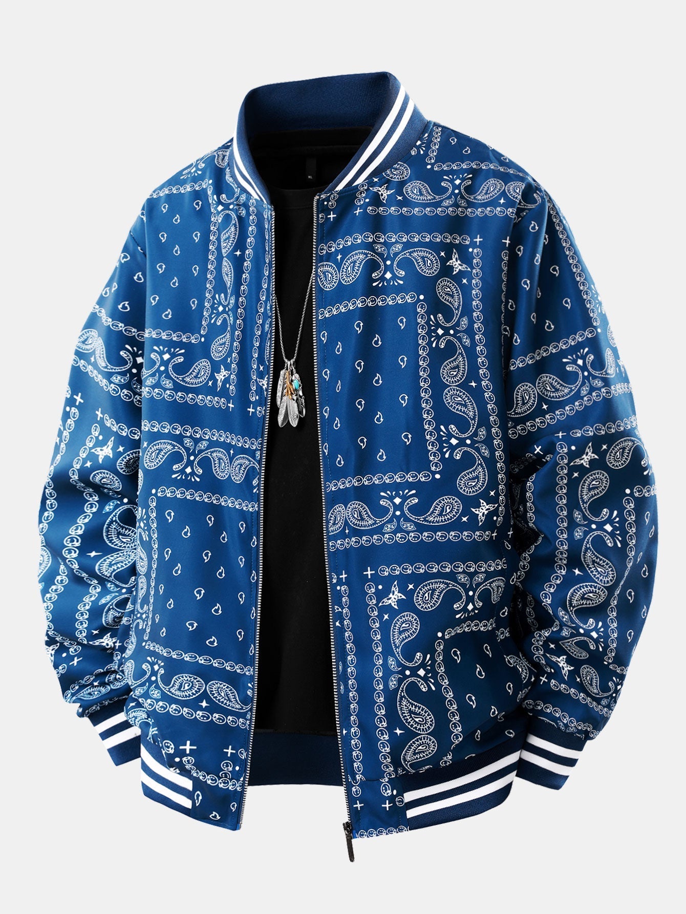 Eolo® | Paisley Print Baseball Jacket