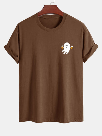 Joaquim® | Regular Fit Beer Ghost Print Cotton T-Shirt