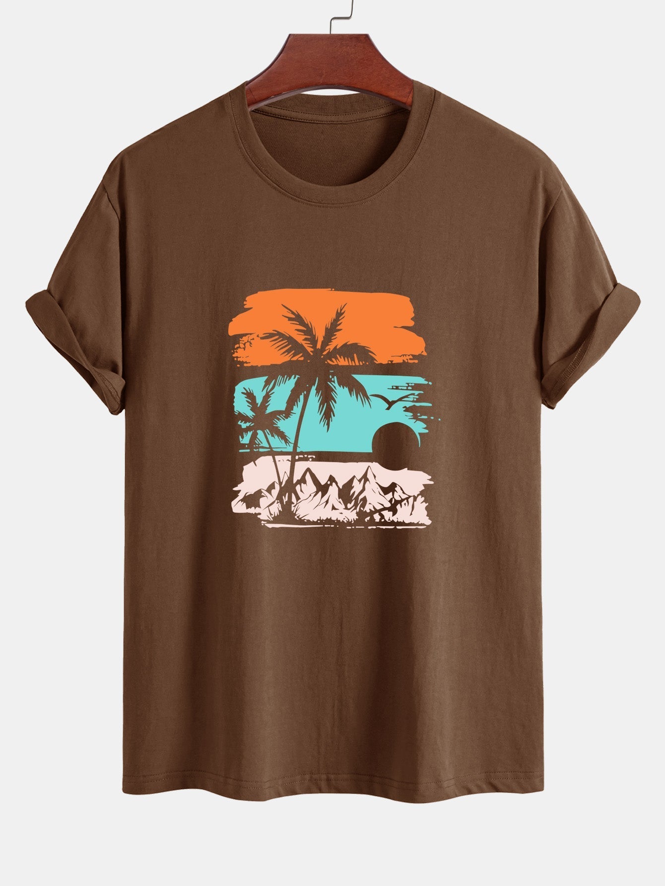 Camilo® | Palm Tree Silhouette Print Cotton T-Shirt