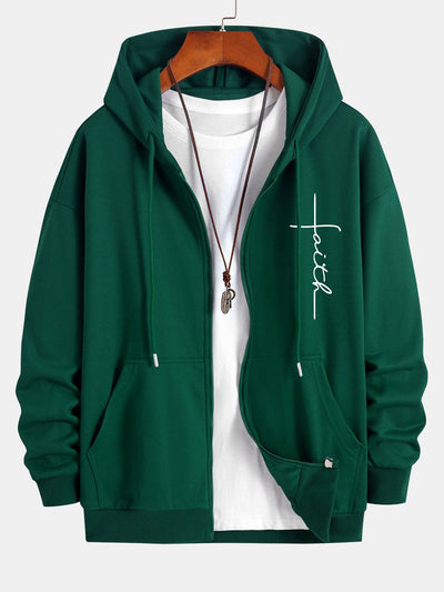 Julián® | Faith Print Relax Fit Zip Hoodie