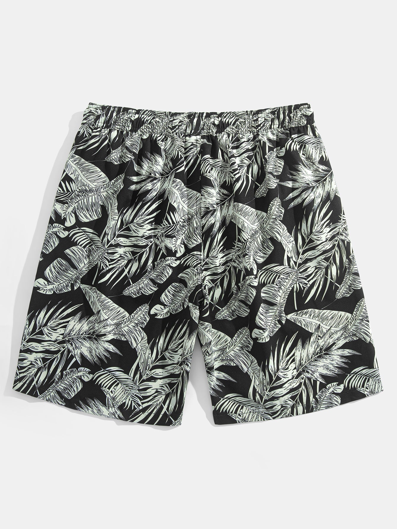 Luca® | Tropical Plants Print Button Up Shirt & Drawstring Swim Shorts