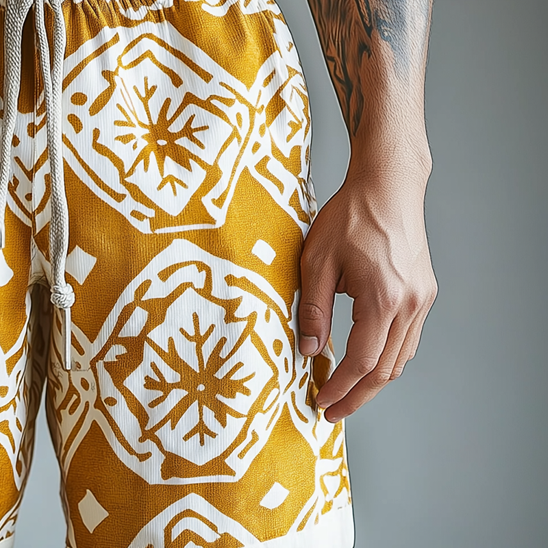 Johnny | Men'S Summer Fashion Printed Polyester Blended Casual Shorts